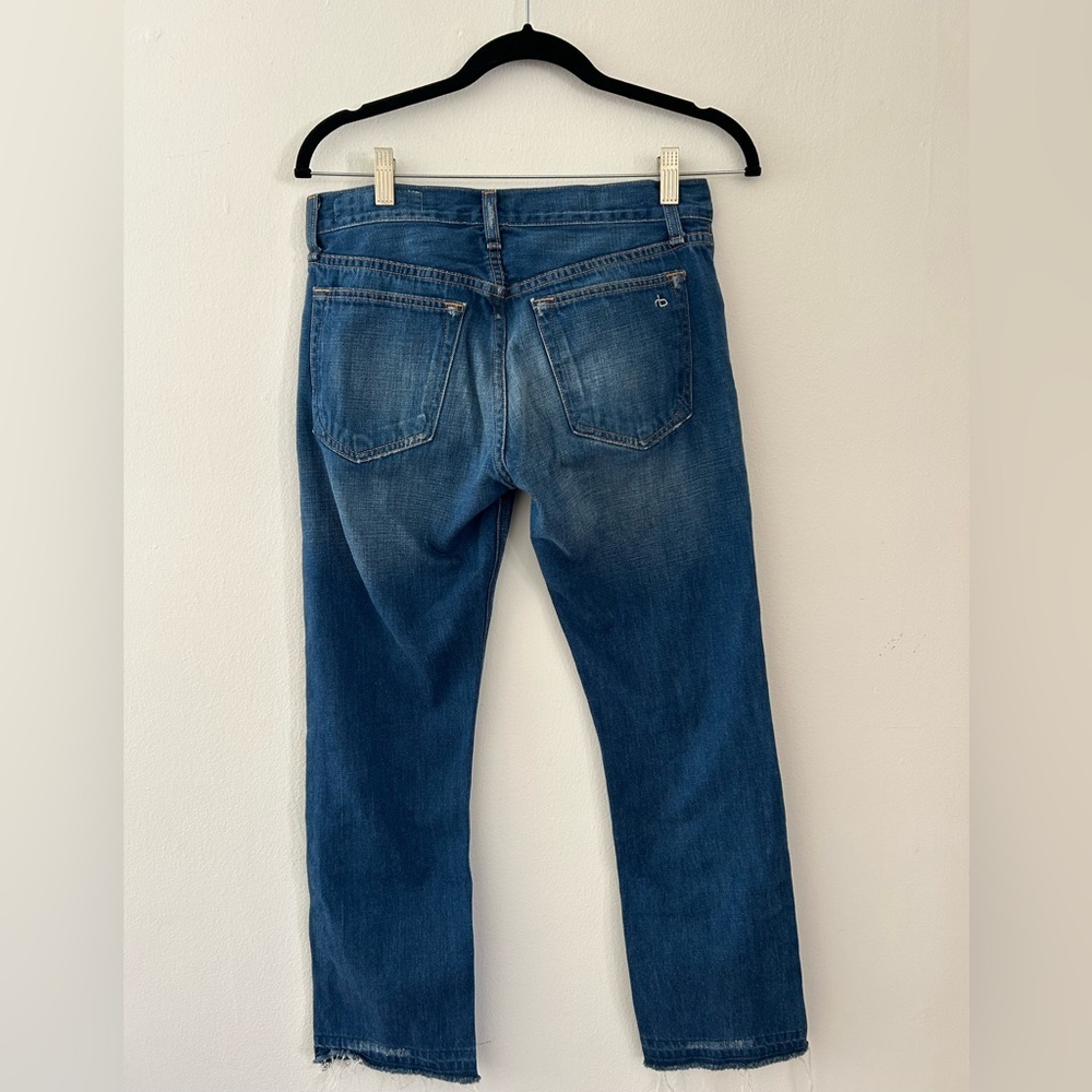 Rag & Bone Doris X Boyfriend Cotton distressed cropped jeans Size 25 - Picture 5 of 7